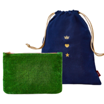 November 2021 Ipsy Blue Green Royal Treatment Makeup &amp; Drawstring Bag Lot of 2 - £11.00 GBP