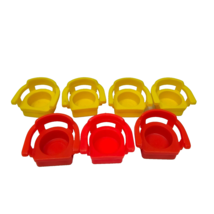 Vintage Fisher Price Little People Accessories 7 Captain&#39;s Chairs Assorted - £12.45 GBP
