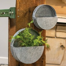 Wall Pockets in Galvanized Tin - Two - $39.99