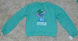 Womens Sweatshirt Disney Stitch St. Patricks Day Green Long Sleeve Crew-size L - £18.99 GBP