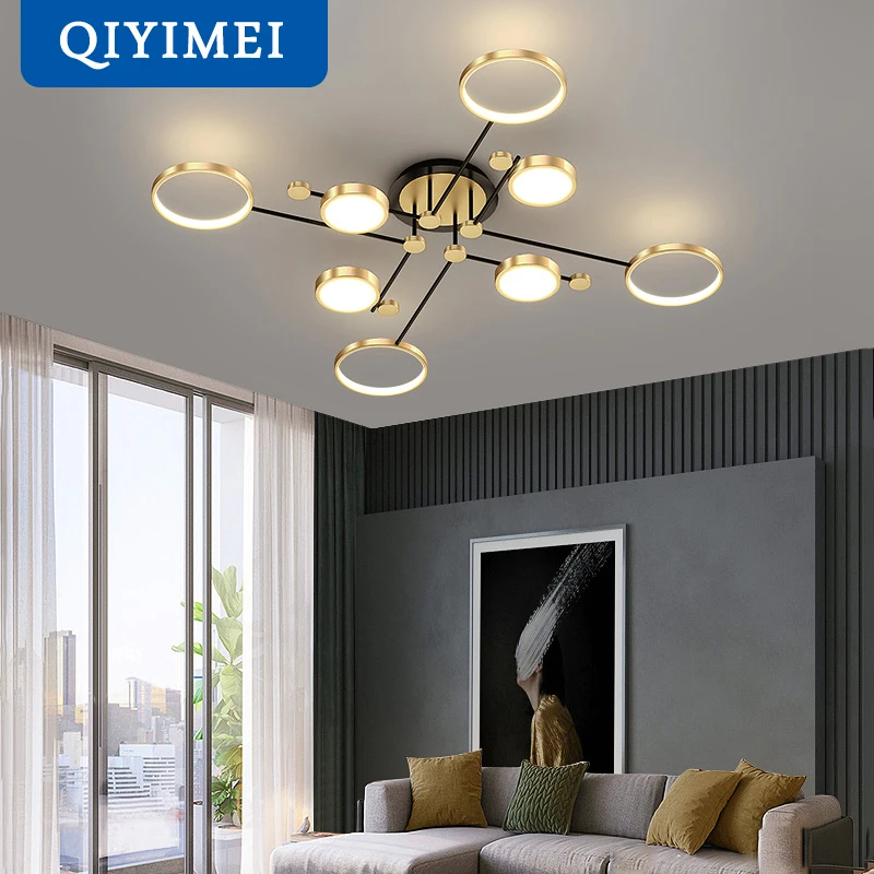 Modern LED Chandelier Lighting For Living Room Bedroom New Lamp Gold Frame - $108.54+
