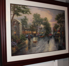 Thomas Kinkade Carmel, Sunset On Ocean Ave Lithograph 1999 Framed Signed 28x42 - £784.53 GBP