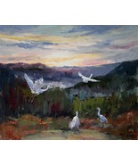 20x24 inches Mountain  stretched Oil Painting Canvas Art Wall Decor mode... - £47.65 GBP