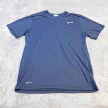 Nike TShirt Mens Large Blue Lightweight Casual Dri Fit Crewneck Tee Swoosh - £8.51 GBP