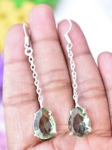 Green Amethyst Gemstone 925 Silver Earring Handmade Jewelry Gift For Women - £5.67 GBP