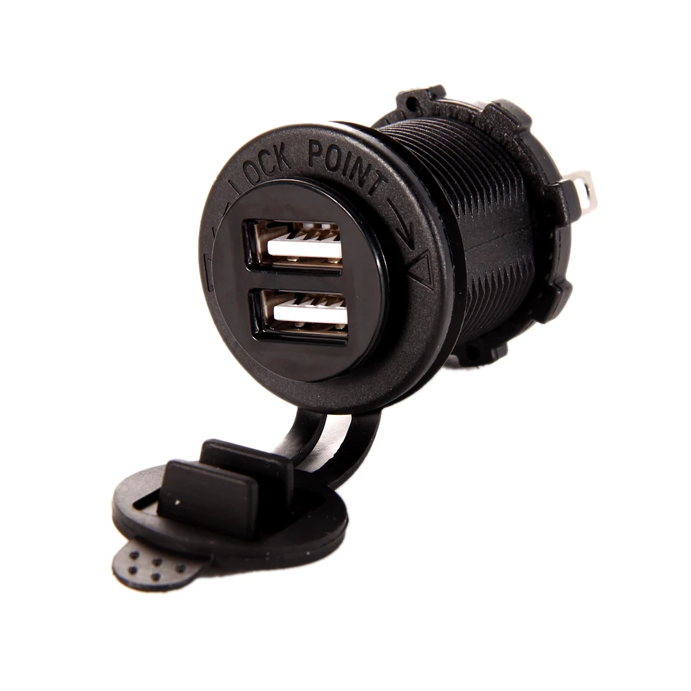 Dual Usb Charger Waterproof Socket Outlet 2.1 Amp Panel Mount Motorcycle 12v Pow - £102.18 GBP