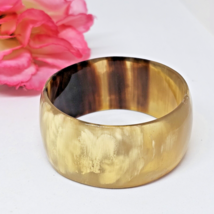 Vintage Genuine Carved Horn Bangle Bracelet for SMALL WRIST 2.1&quot; - $18.95