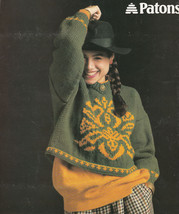 Bold & Beautiful Chunky Knit Patterns Beautiful Pullovers 1989 Patons #525 - £7.02 GBP