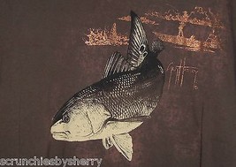 Guy Harvey Fishing T-Shirt Redfish Fish Tee Brown Copper Boat Bluewater ... - £15.65 GBP