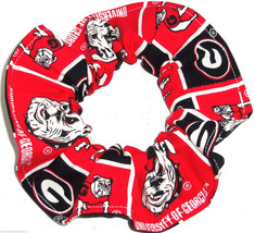 Georgia Bulldogs Fabric Hair Scrunchie Scrunchies by Sherry NCAA - £5.58 GBP