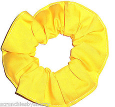 Bright Yellow Cotton Fabric Hair Scrunchie Scrunchies by Sherry Handmade USA  - £5.49 GBP