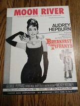 Moon River Sheet Music Breakfast At Tiffanys Audrey Hepburn Mercer Mancini 1961 - £29.66 GBP