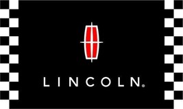 Lincoln Black Checkered Racing 3x5 Ft Banner Flag Car Show Garage Wall W... - $17.99