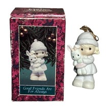 1991 Precious Moments Figure Xmas Ornament 524131 Good Friends Are For Always - £5.34 GBP