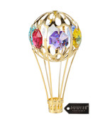 24K Gold Plated Crystal Studded Hot Air Balloon Ornament by Matashi - $21.99