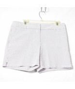 Loft Seersucker Women&#39;s 6&quot; Shorts Size 8 Grey &amp; White - $21.76