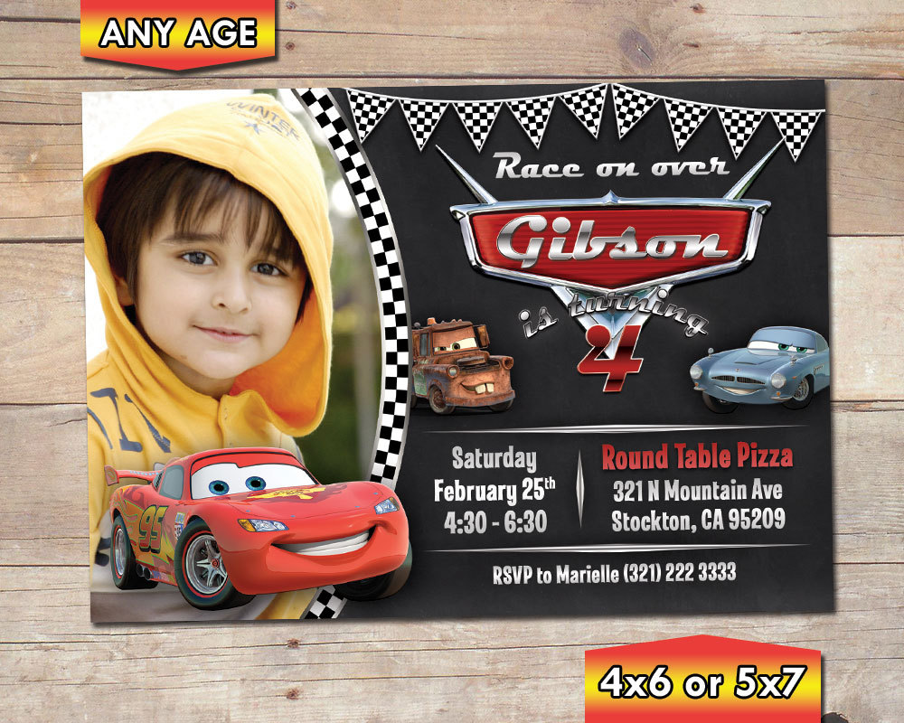 Primary image for Cars Photo Birthday Party Invitation