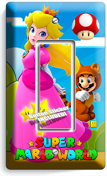 SUPER MARIO PRINCESS PEACH SINGLE GFCI LIGHT SWITCH WALL PLATE GIRLS ROOM DECOR