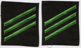 USN Navy E-3 Green On Black Basic Seaman Service Rank Insignia Patch Set... - $4.00