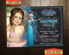 Frozen Princess Elsa Photo Birthday Party Invitation - £7.07 GBP