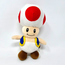 Super Mario Red Toad Mushroom Plush Stuffed 8&quot; Inch Toy Figure Nintendo - £9.99 GBP