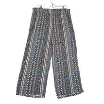 Alyx Womens 1X Bohemian Pull On Pants Wide Leg Stretch Baggy Hippie Geom... - £10.49 GBP