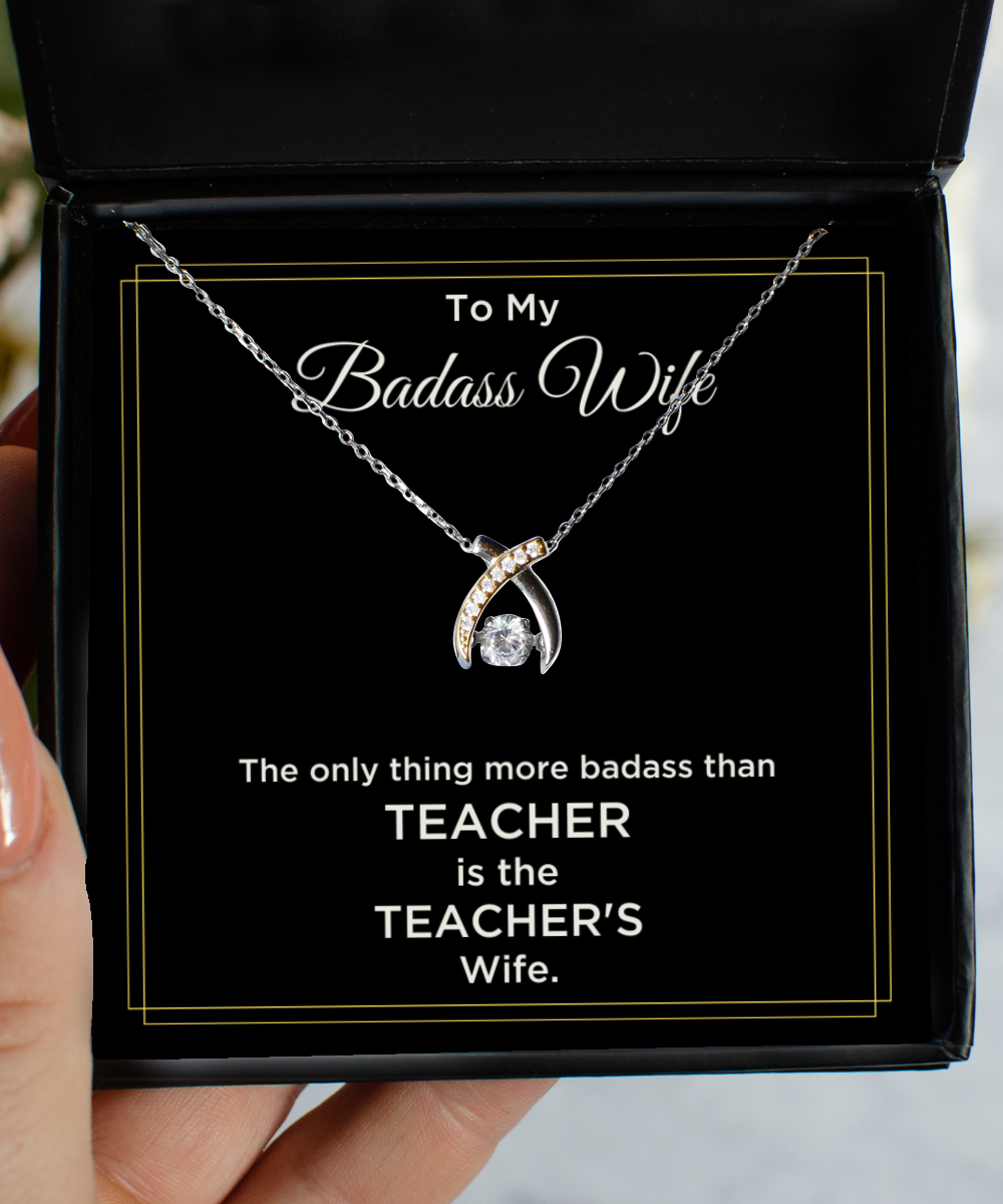 Nice Gifts For Wife, Necklace For Wife, Teacher Wife Necklace Gifts, Birthday