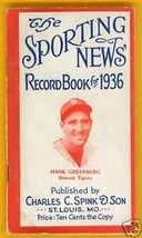 HANK  GREENBERG  1936  SPORTING  NEWS  RECORD  BOOK   !! - £47.01 GBP