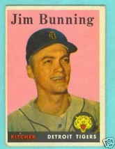 1958 Topps # 115 Jim Bunning Vg No Creases !! - $19.99