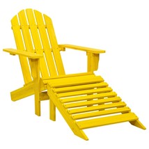 Garden Adirondack Chair with Ottoman Solid Fir Wood Yellow - £47.31 GBP