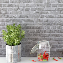 Brick Wallpaper Peel And Stick Wallpaper Self-Adhesive 17.7&quot; x 118&quot; Grey... - £8.57 GBP