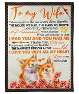 Funny Foxs Love Blanket Gift For Wife From Husband Fleece Sherpa Blanket... - £45.77 GBP+
