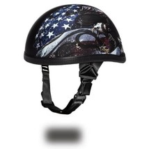 Daytona Skull CAP EAGLE- W/ FLAMES USA non DOT Motorcycle Helmet Daytona... - £53.75 GBP