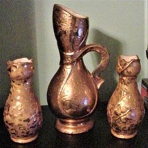 Weeping SAVOY 22K Gold Pair Vases &amp; Pitcher Set U.S.A. RTF Vintage - £152.98 GBP