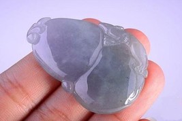 Fine Chinese Carved Clear Purple Jade Necklace Pendant - $425.99