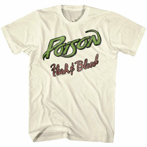 Poison Flesh &amp; Blood Vintage Concert Tour Men&#39;s T Shirt Album Cover Rock Band - £23.07 GBP+