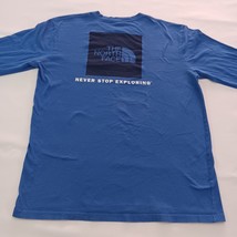 The North Face AX3T377 Men's Box NSE Blue Cotton Long Sleeve T-Shirt Size Medium image 15