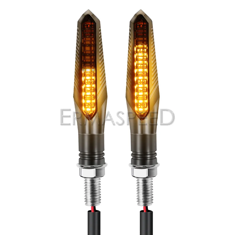 Built-in Relay LED Motorcycle Turn Signal Lights Universal 12V Amber Sequential  - £142.69 GBP