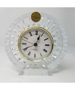 Desk Table Clock Cristal d Arques Scalloped Sunburst Lead Crystal - $18.95