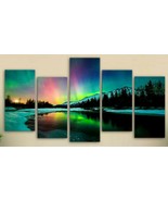 Multi Panel Print Aurora Borealis Lake Northern Lights Canvas Wall Art 5... - €23,66 EUR+