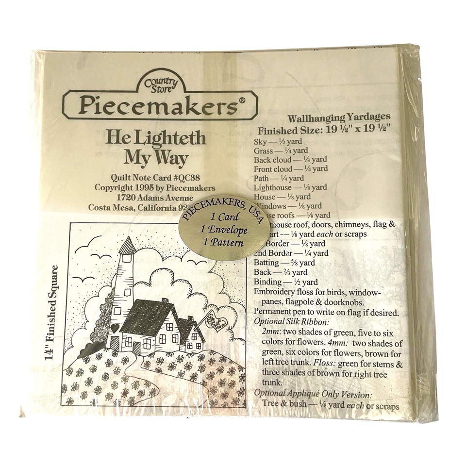 Piecemakers Quilt Lighthouse PATTERN + NOTECARD ONLY. He Lighteth My Way Item image 2