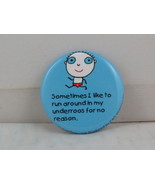 Novelty Pin - David and Golaith Tees TRun in Underwear Pin - Celluloid Pin - $15.00