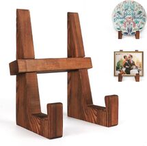 Wooden Plate Stand - 8.8 Inch Rustic Wood Display Easel Plates &amp; Picture... - $11.14
