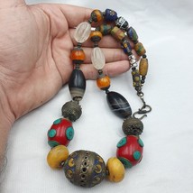 Moroccan Necklace Handcrafted Amber Vintage Jewelry African Agate Necklace - £121.54 GBP