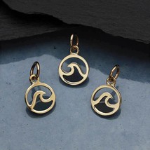 Bronze Mini Openwork Wave Charm 14x8mm - $158.07 MXN