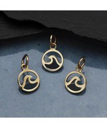 Bronze Mini Openwork Wave Charm 14x8mm - $8.32
