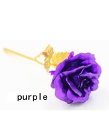 24K Gold Dipped Rose Long Stem Rose w/Gift Box - Purple - $34.52 CAD