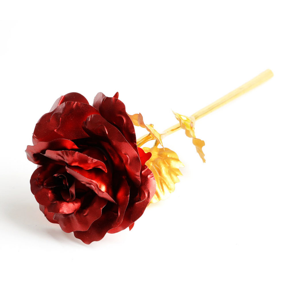 24K Gold Dipped Rose Long Stem Rose w/Gift Box - Red