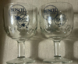 Busch Beer Bavarian Beer Glasses {2} Measures 7-1/2&quot; Tall Michelob Anheuser - £19.18 GBP