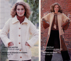 Coats To Knit &amp; Crochet Beehive 423 Fun Vests LONG-SHORT Coats Hats Wrap - £5.57 GBP